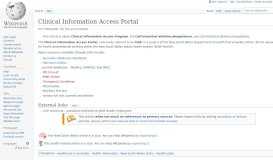 
							         Clinical Information Access Portal - Wikipedia								  
							    