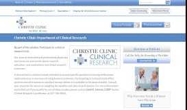
							         Clinical Research | Christie Clinic								  
							    