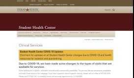 
							         Clinical Services : Student Health Center : Texas State University								  
							    