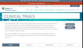 
							         Clinical Trials - CentraState Healthcare System								  
							    