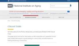
							         Clinical Trials - National Institute on Aging								  
							    
