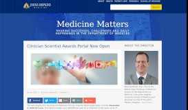 
							         Clinician Scientist Awards Portal Now Open - Medicine Matters								  
							    