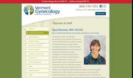 
							         Clinicians and Staff - Vermont Gynecology								  
							    