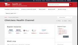 
							         Clinicians Health Channel - health.vic								  
							    