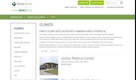 
							         Clinics - Hansen Family Hospital								  
							    