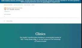 
							         Clinics | UT Health Austin								  
							    