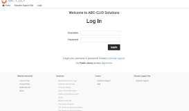 
							         Clio Databases - ABC-CLIO Databases - Username								  
							    