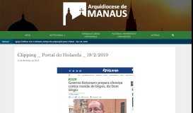 
							         Clipping _ Portal do Holanda _ 19/2/2019 | Arquidiocese de Manaus								  
							    