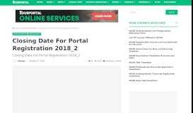 
							         Closing Date For Portal Registration 2018_2 | National Open ...								  
							    
