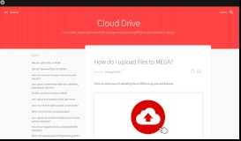 
							         Cloud Drive - MEGA Help								  
							    