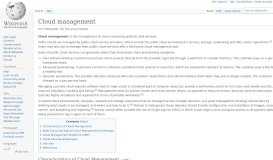 
							         Cloud management - Wikipedia								  
							    