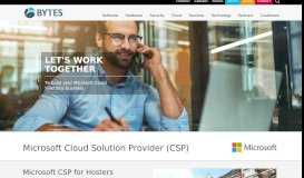 
							         Cloud Service Providers | Microsoft CSP partners | Bytes								  
							    