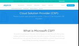 
							         Cloud Solution Provider & Office 365 (CSP) for Partners | SkyKick								  
							    