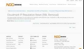 
							         Cloudmark IP Reputation Reset (RBL Removal) - NDCHost.com								  
							    
