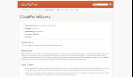 
							         CloudPortalSpecs - Ubuntu Wiki								  
							    