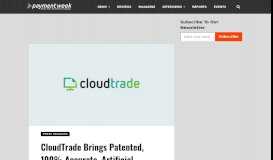 
							         CloudTrade Brings Patented, 100% Accurate, Artificial Intelligence ...								  
							    