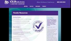 
							         CLS Facility Services Vendor Resources								  
							    