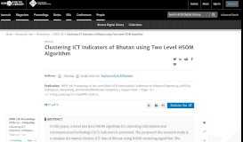 
							         Clustering ICT Indicators of Bhutan using Two Level HSOM Algorithm								  
							    