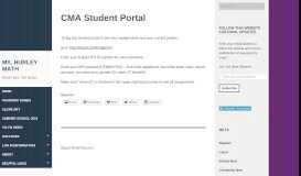 
							         CMA Student Portal | Ms. Hurley Math								  
							    