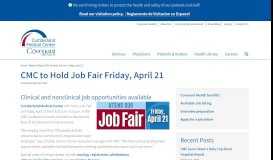 
							         CMC to Hold Job Fair Friday, April 21 | Cumberland Medical Center								  
							    