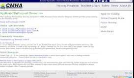 
							         CMHA: Applicant/Participant Resources								  
							    
