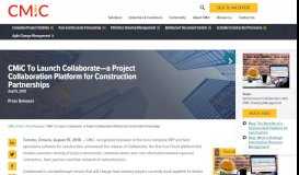 
							         CMiC To Launch Collaborate—a Project Collaboration Platform for ...								  
							    