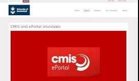 
							         CMIS and ePortal shutdown | University of Sunderland								  
							    