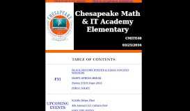 
							         CMITE48 - Chesapeake Math & IT Academy Elementary - Newsletter								  
							    
