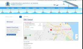 
							         CMS Contact | Coronado Middle School								  
							    