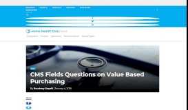 
							         CMS Fields Questions on Value Based Purchasing - Home Health ...								  
							    