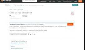 
							         CMS for Job portal site - Web Hosting - Spiceworks Community								  
							    