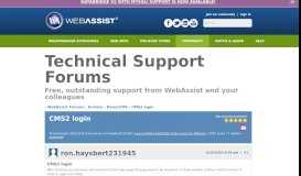 
							         CMS2 login | Community forum | WebAssist								  
							    