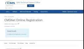 
							         CMSNet Online Registration | QIES Technical Support Office								  
							    