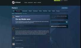 
							         Co-op Mode save :: Portal 2 General Discussions - Steam Community								  
							    
