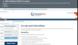 
							         Co-ops and internships | Ontario Tech University - UoIT								  
							    