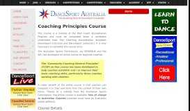 
							         Coaching Principles Course - DanceSport Australia								  
							    