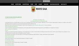 
							         Coaching Resources - Official Mayo GAA								  
							    