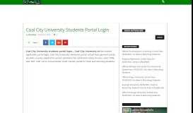 
							         Coal City University Students Portal Login - Schoolinfong.com								  
							    