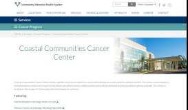 
							         Coastal Communities Cancer Center | Community Memorial Health ...								  
							    