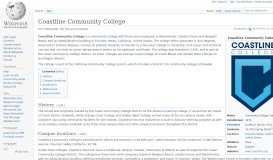 
							         Coastline Community College - Wikipedia								  
							    