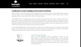 
							         Cobham Land Mobile Satcom Systems | Isotropic Networks								  
							    