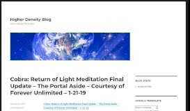 
							         Cobra: Return of Light Meditation Final Update – The Portal Aside ...								  
							    