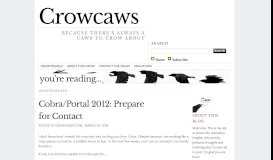 
							         Cobra/Portal 2012: Prepare for Contact | Crowcaws								  
							    