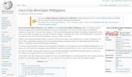 
							         Coca-Cola Beverages Philippines - Wikipedia								  
							    