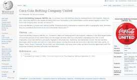 
							         Coca-Cola Bottling Company United - Wikipedia								  
							    