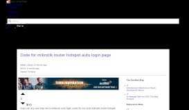 
							         Code for mikrotik router hotspot auto login page - Stack Overflow								  
							    