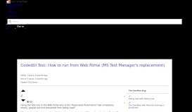 
							         CodedUI Test: How to run from Web Portal (MS Test Manager's ...								  
							    