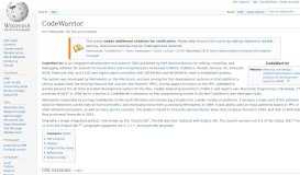 
							         CodeWarrior - Wikipedia								  
							    