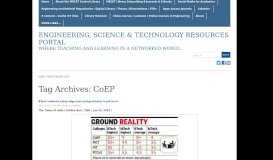 
							         CoEP « Engineering, Science & Technology Resources Portal								  
							    