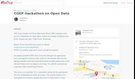 
							         COEP Hackathon on Open Data | Meetup								  
							    